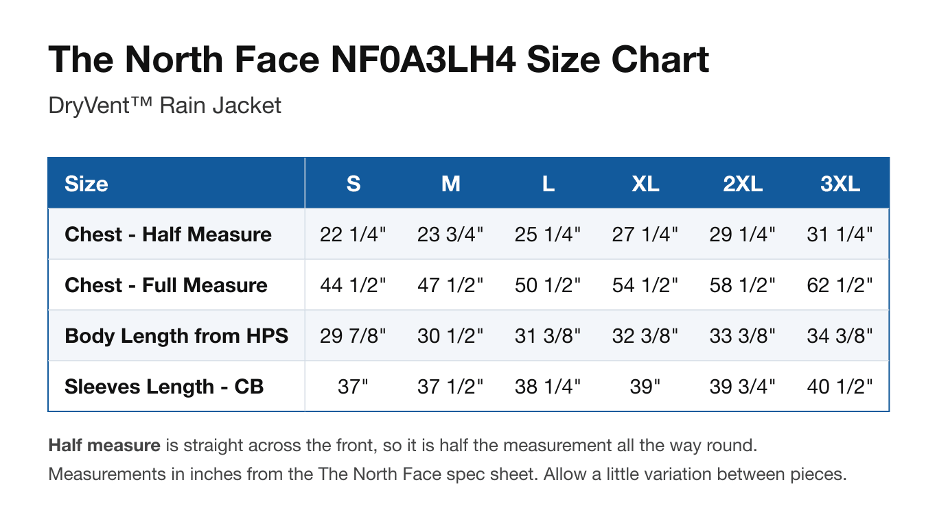 Size chart