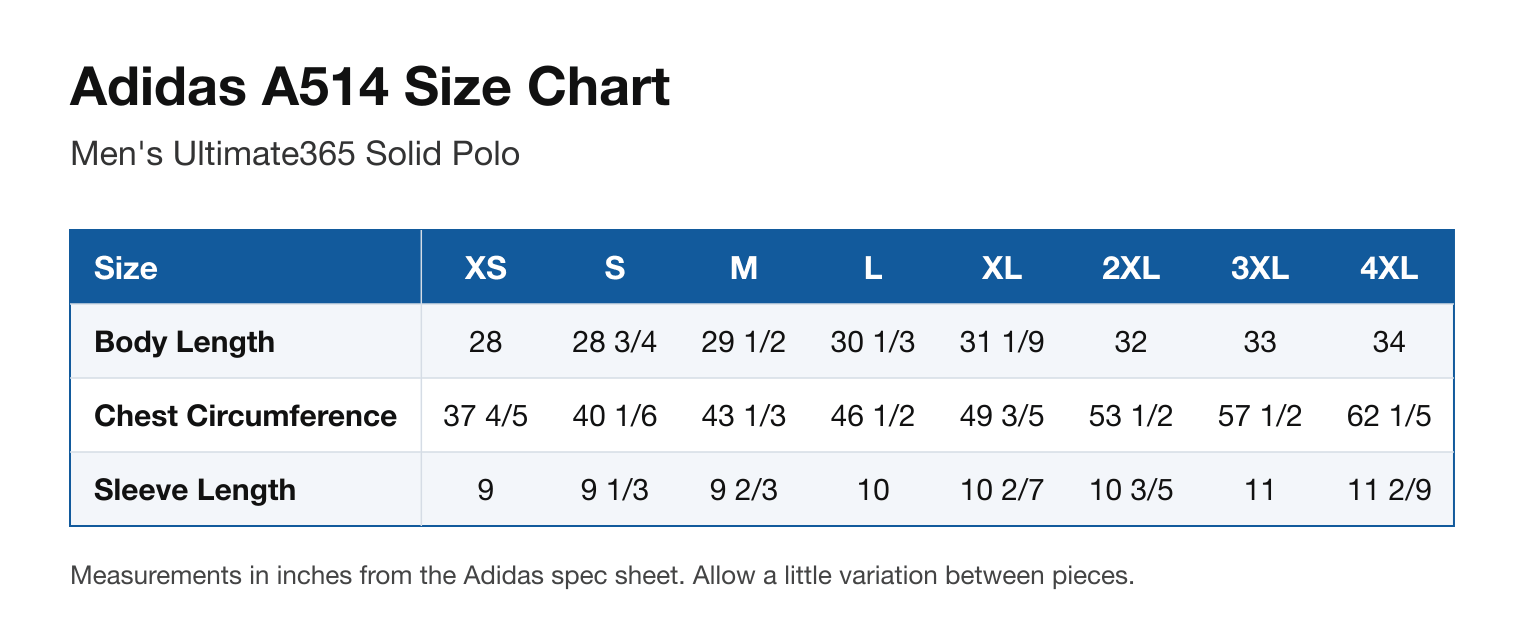 Size chart