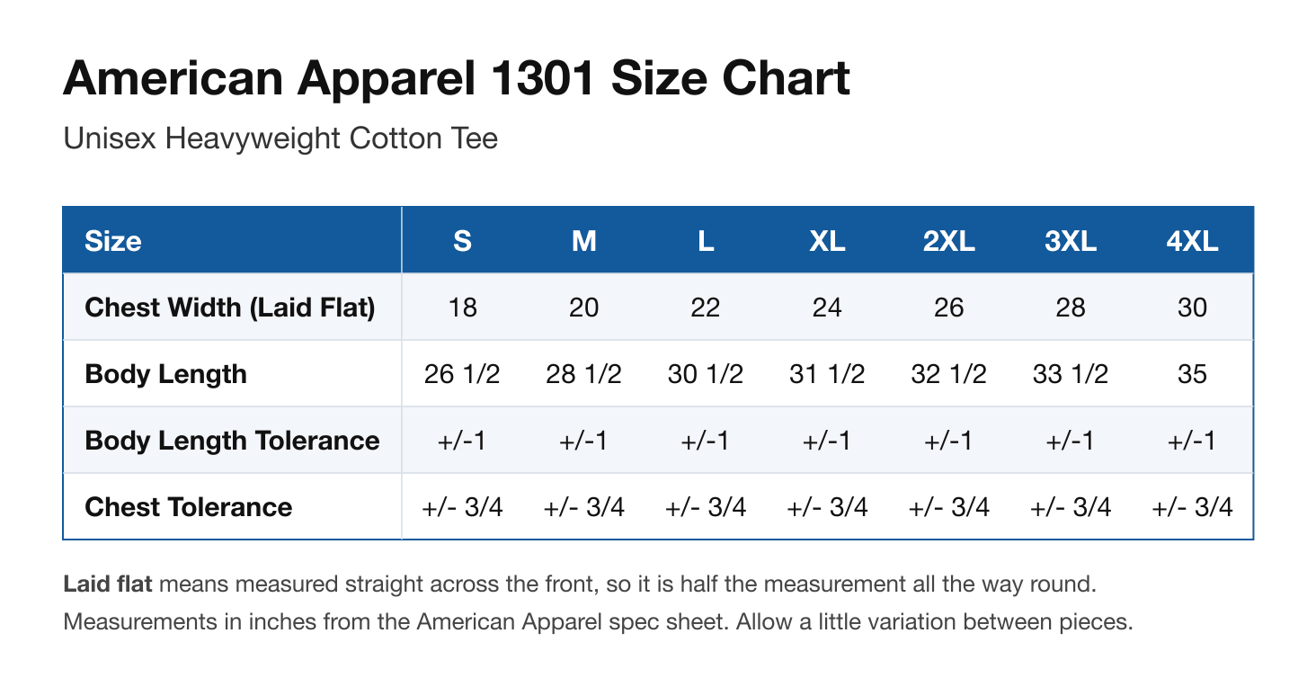 Size chart