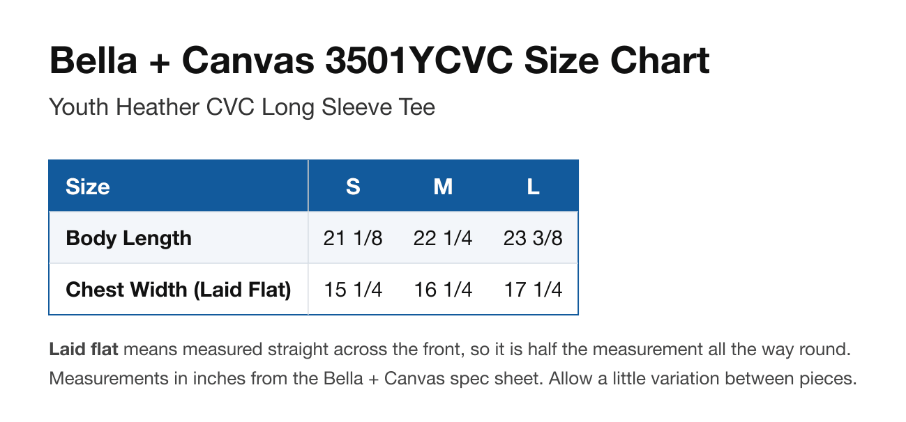 Size chart