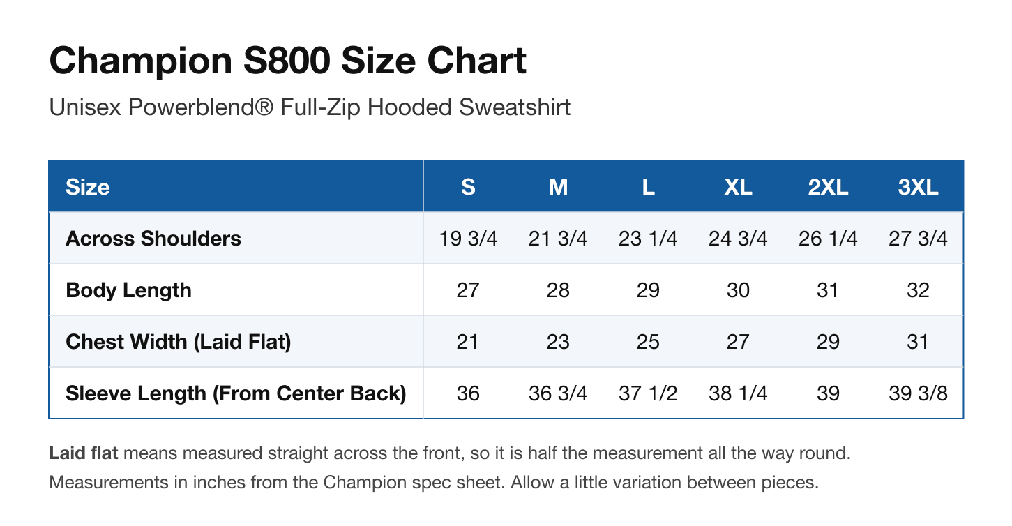 Size chart