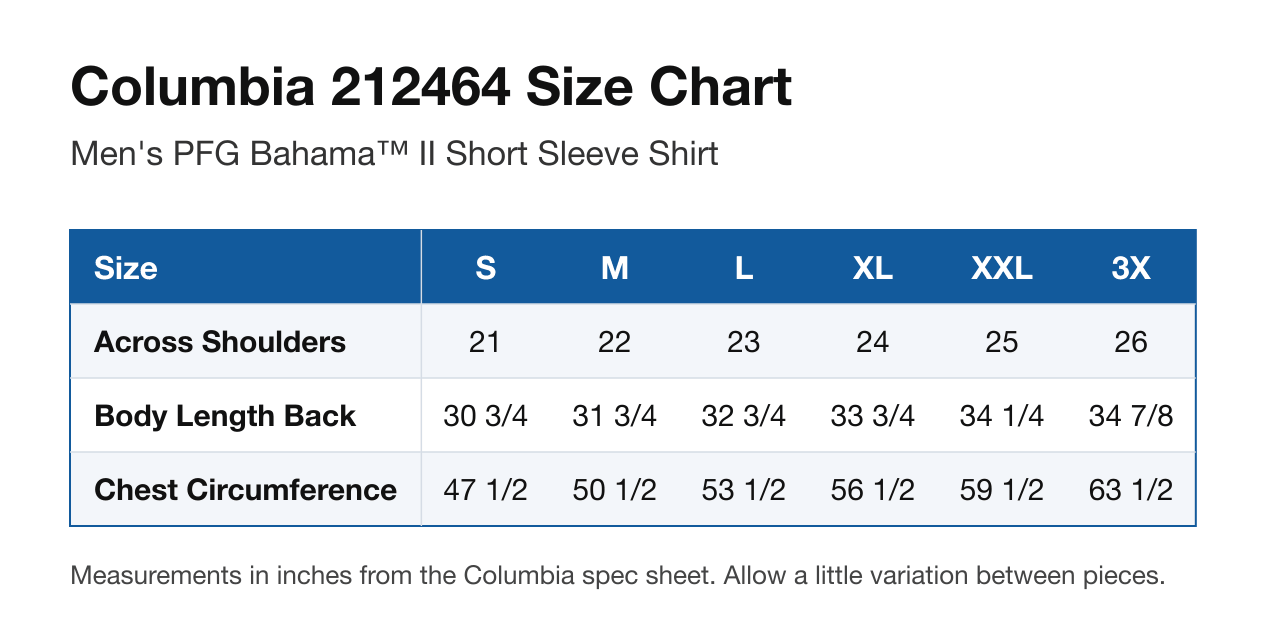 Size chart