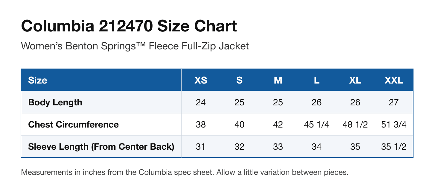 Size chart