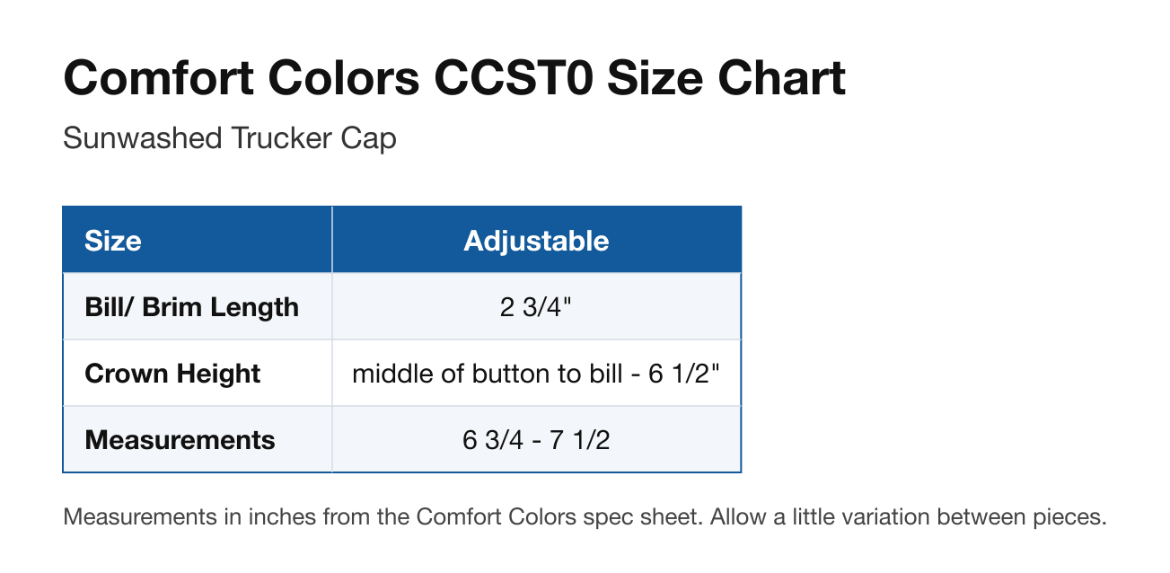 Size chart