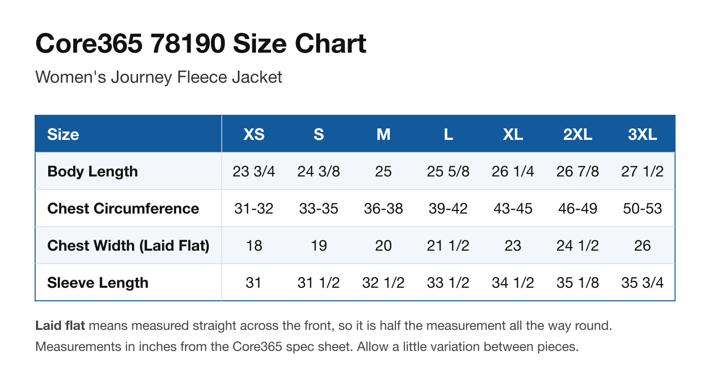 Size chart