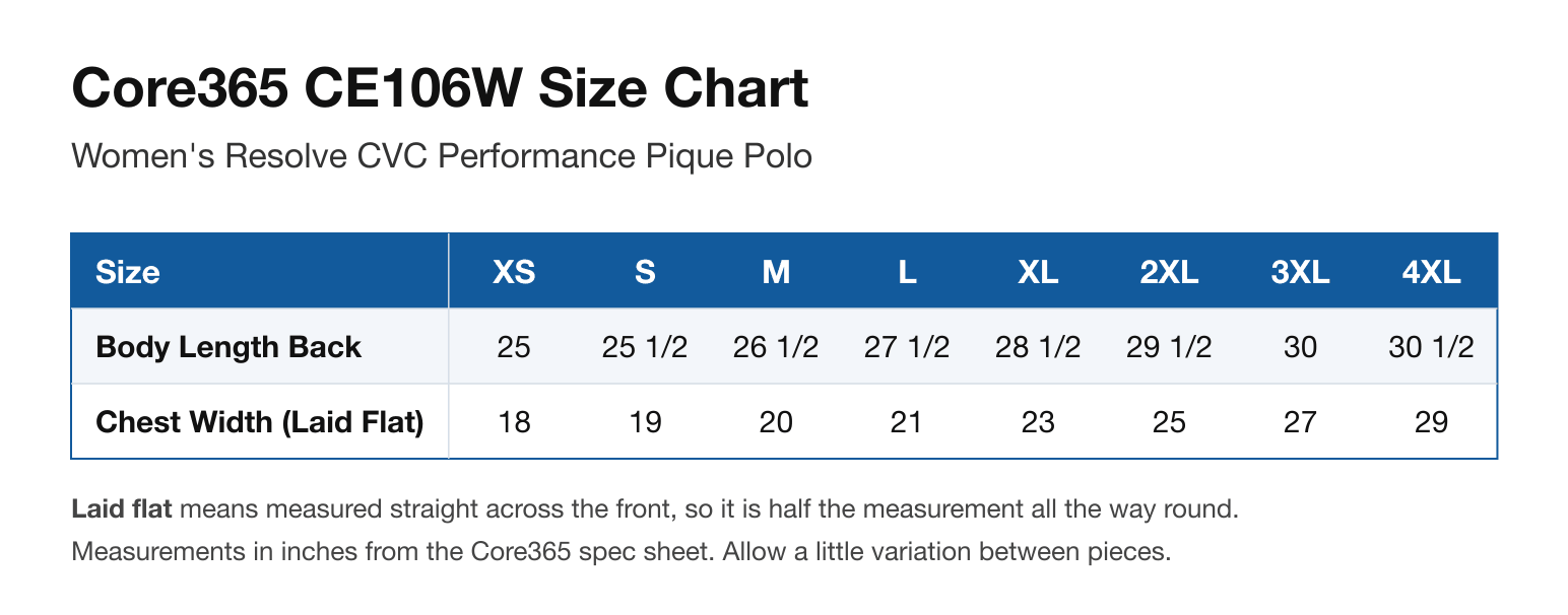 Size chart