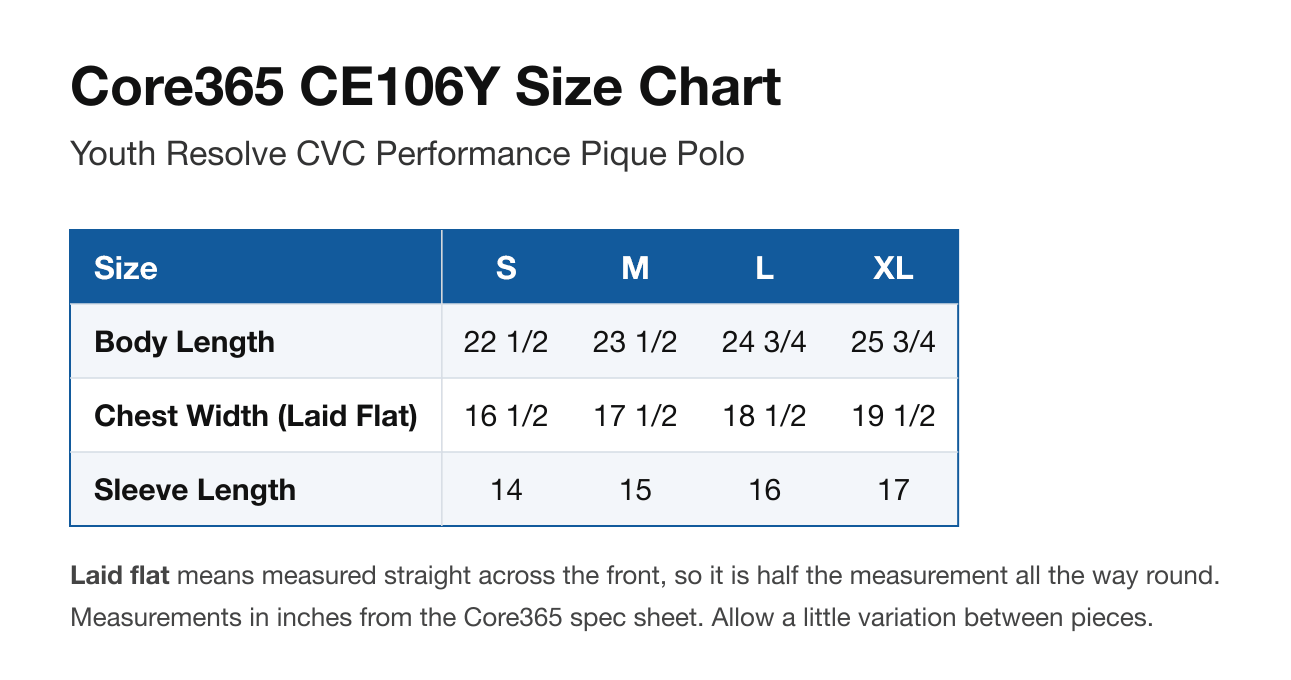 Size chart