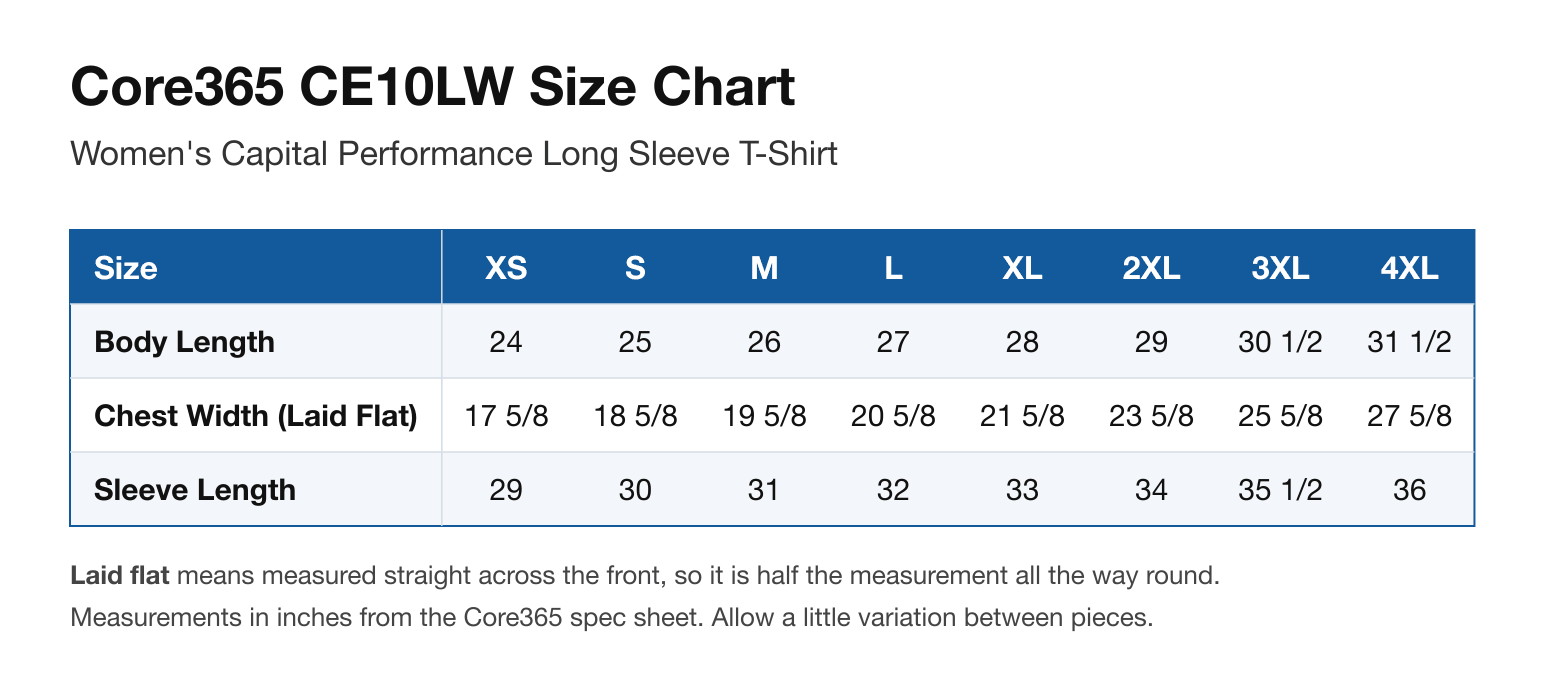 Size chart