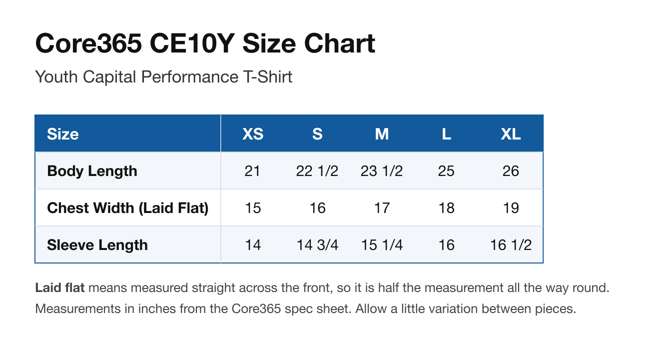 Size chart