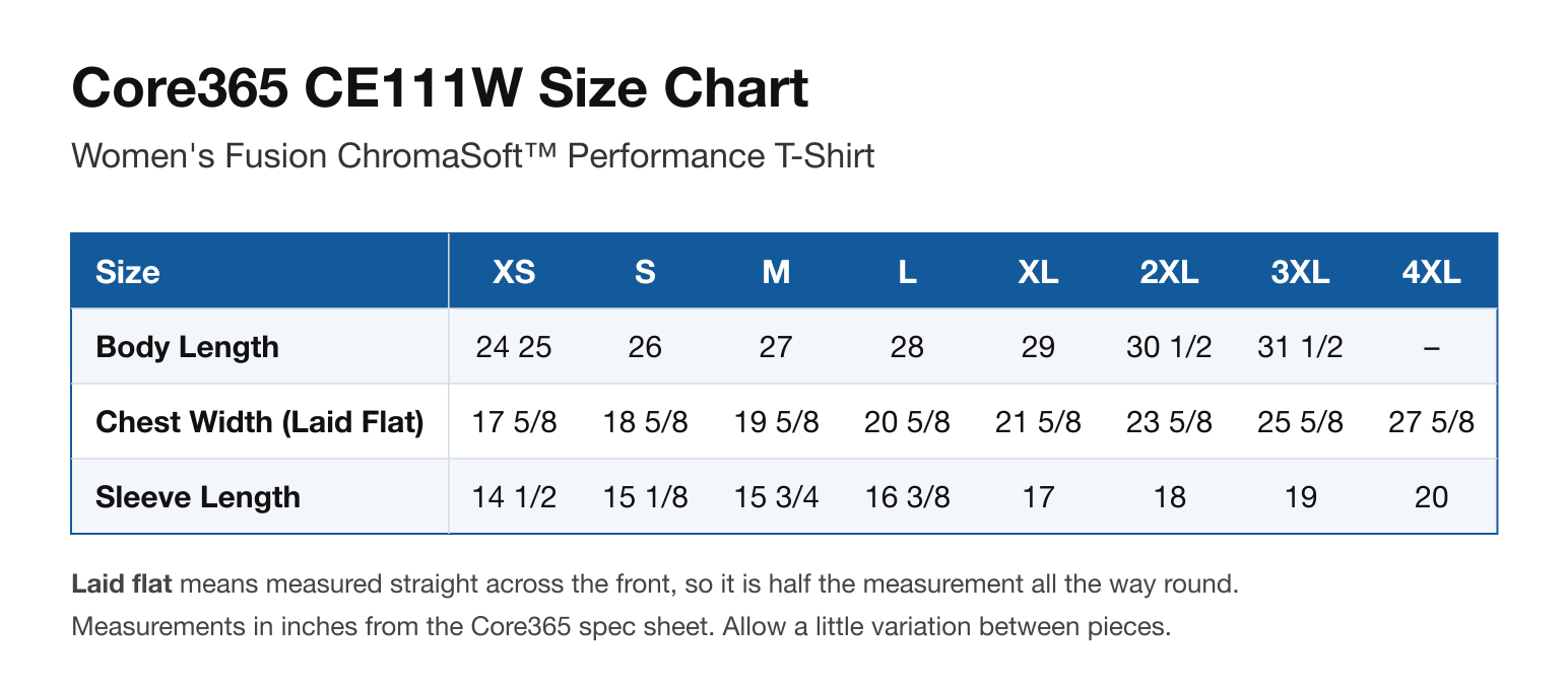 Size chart