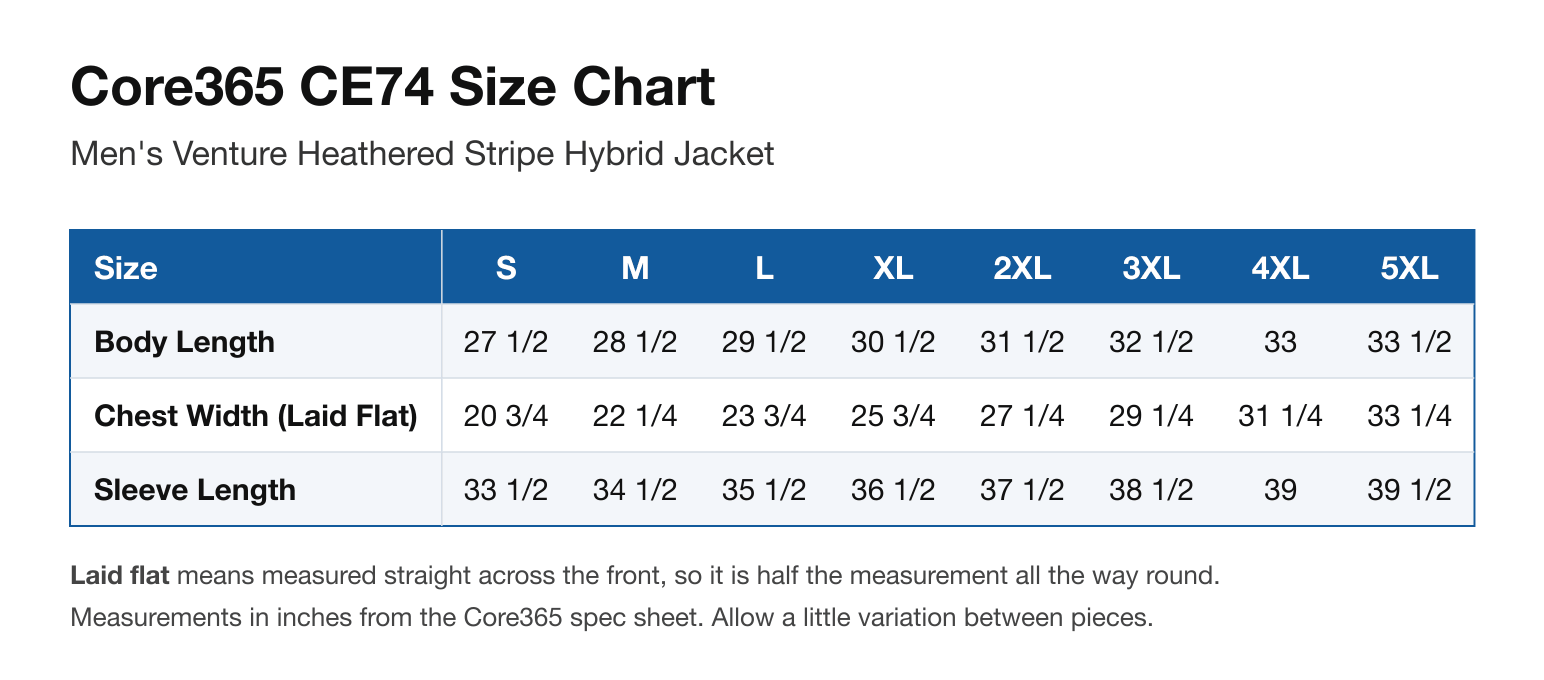 Size chart