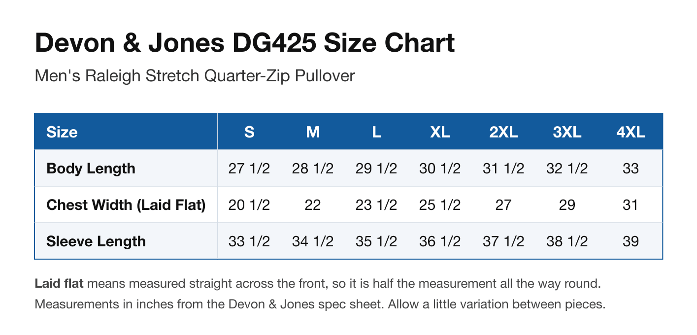 Size chart