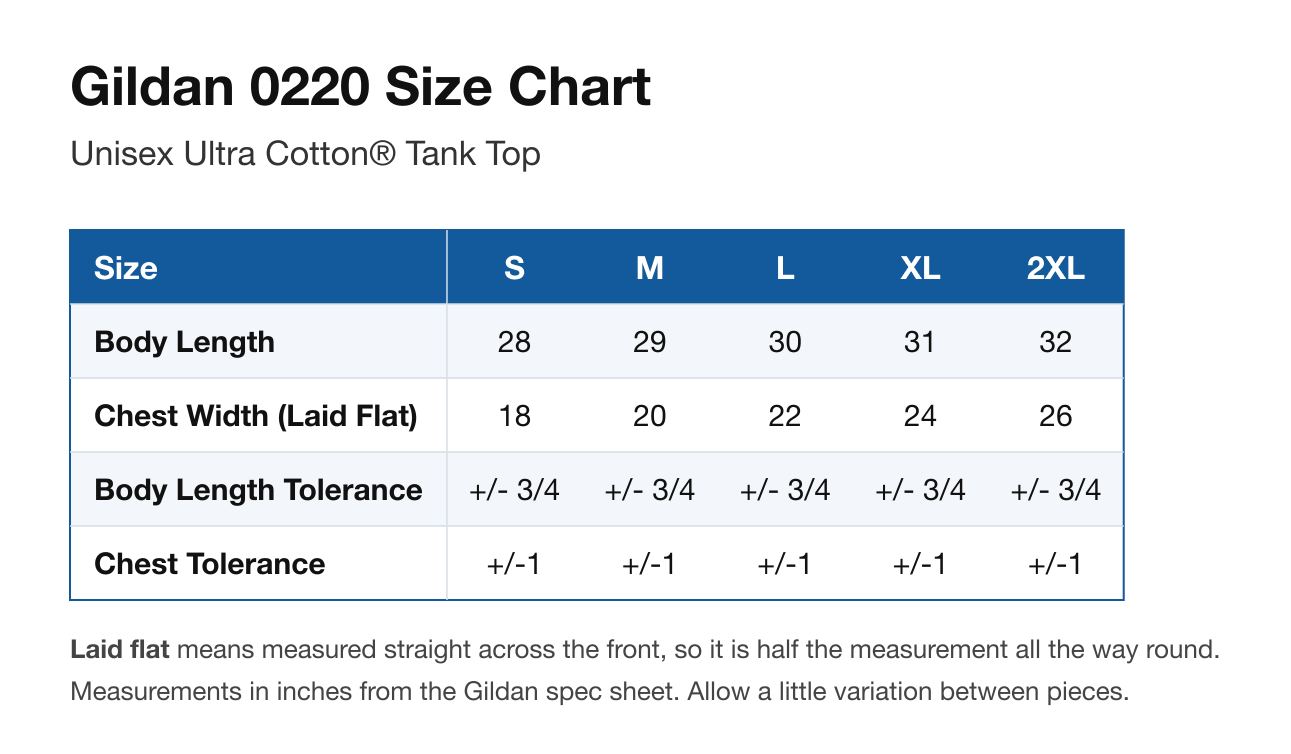 Size chart