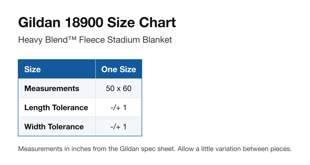 Size chart