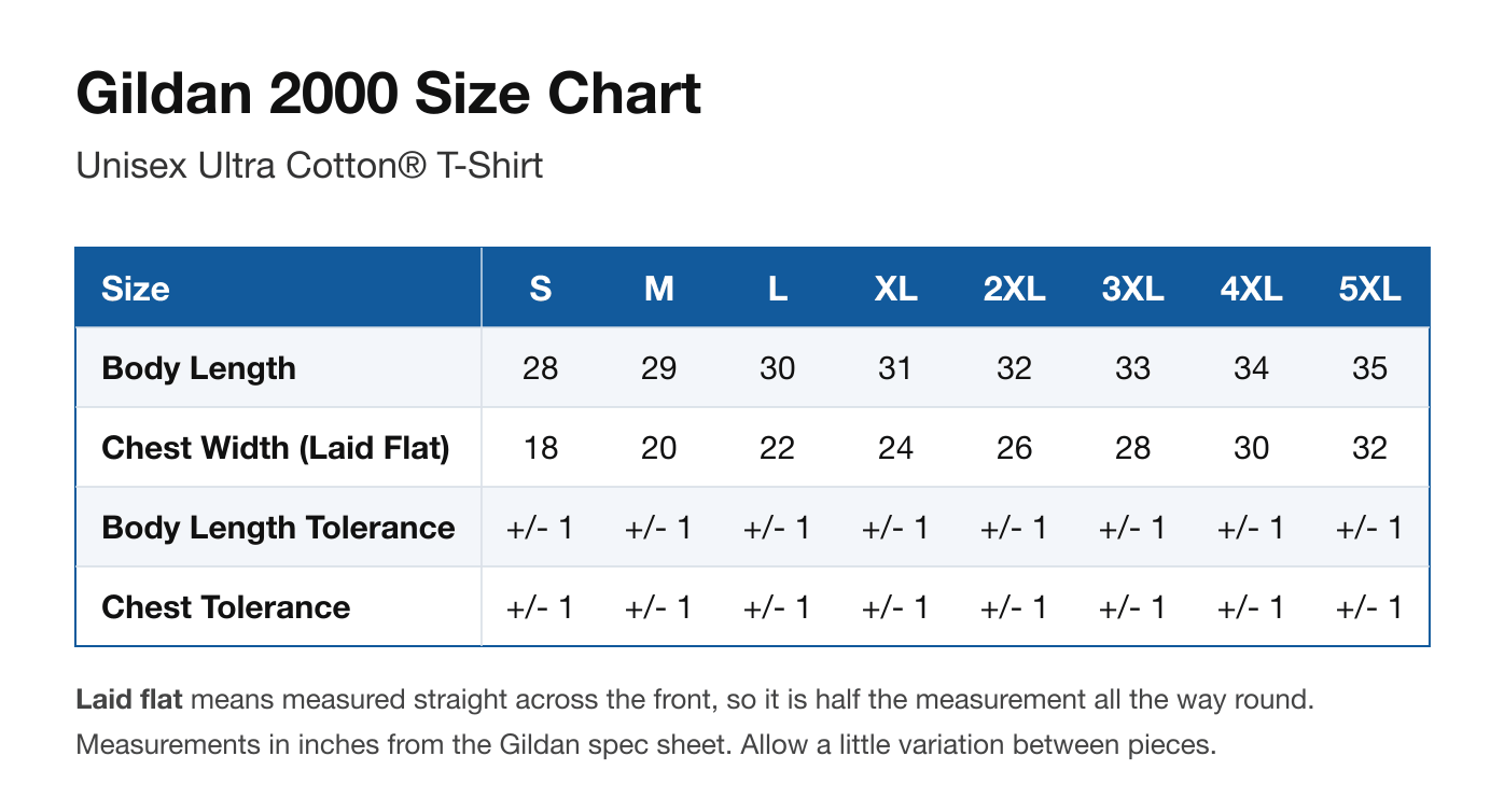 Size chart