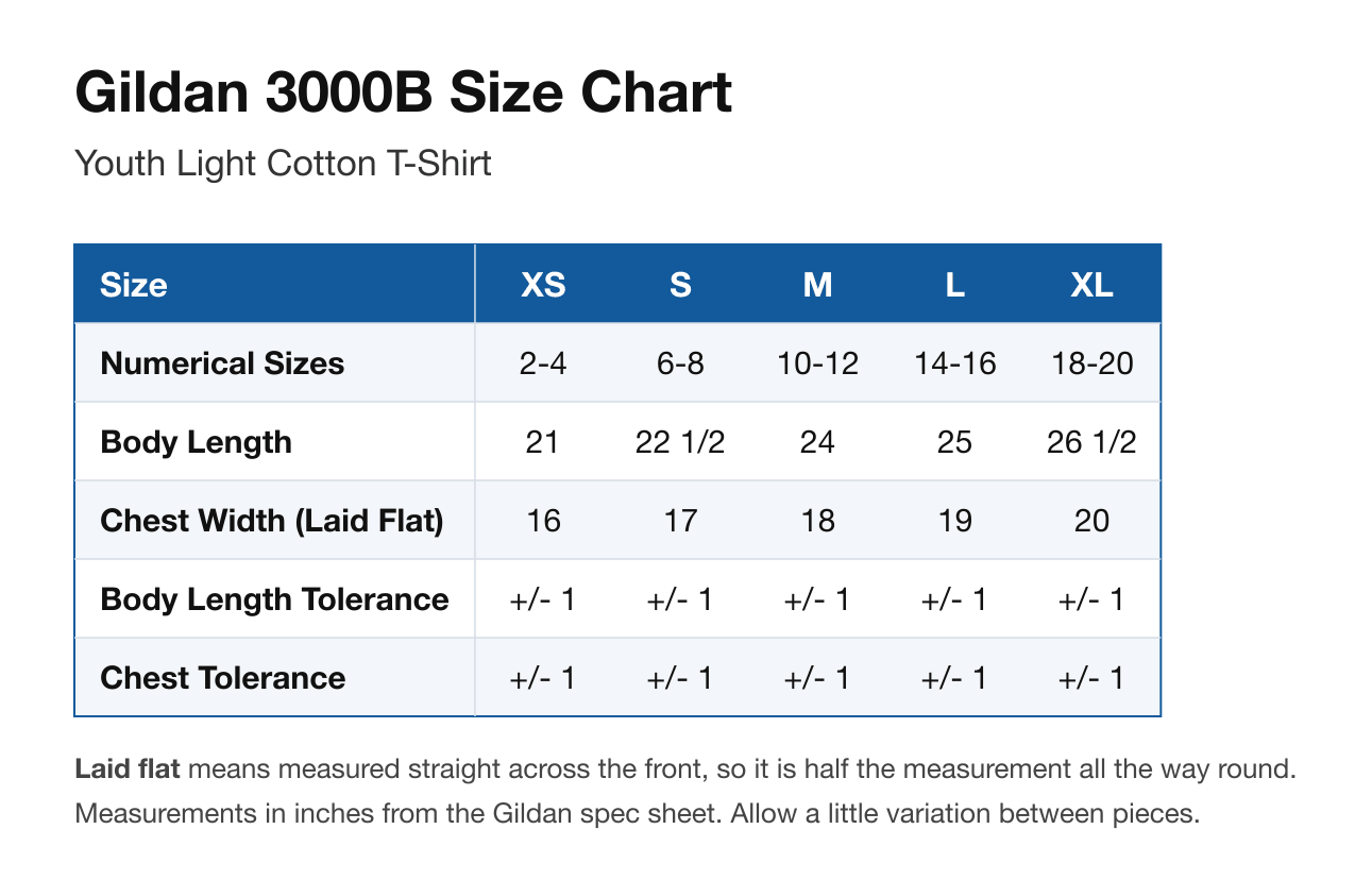 Size chart