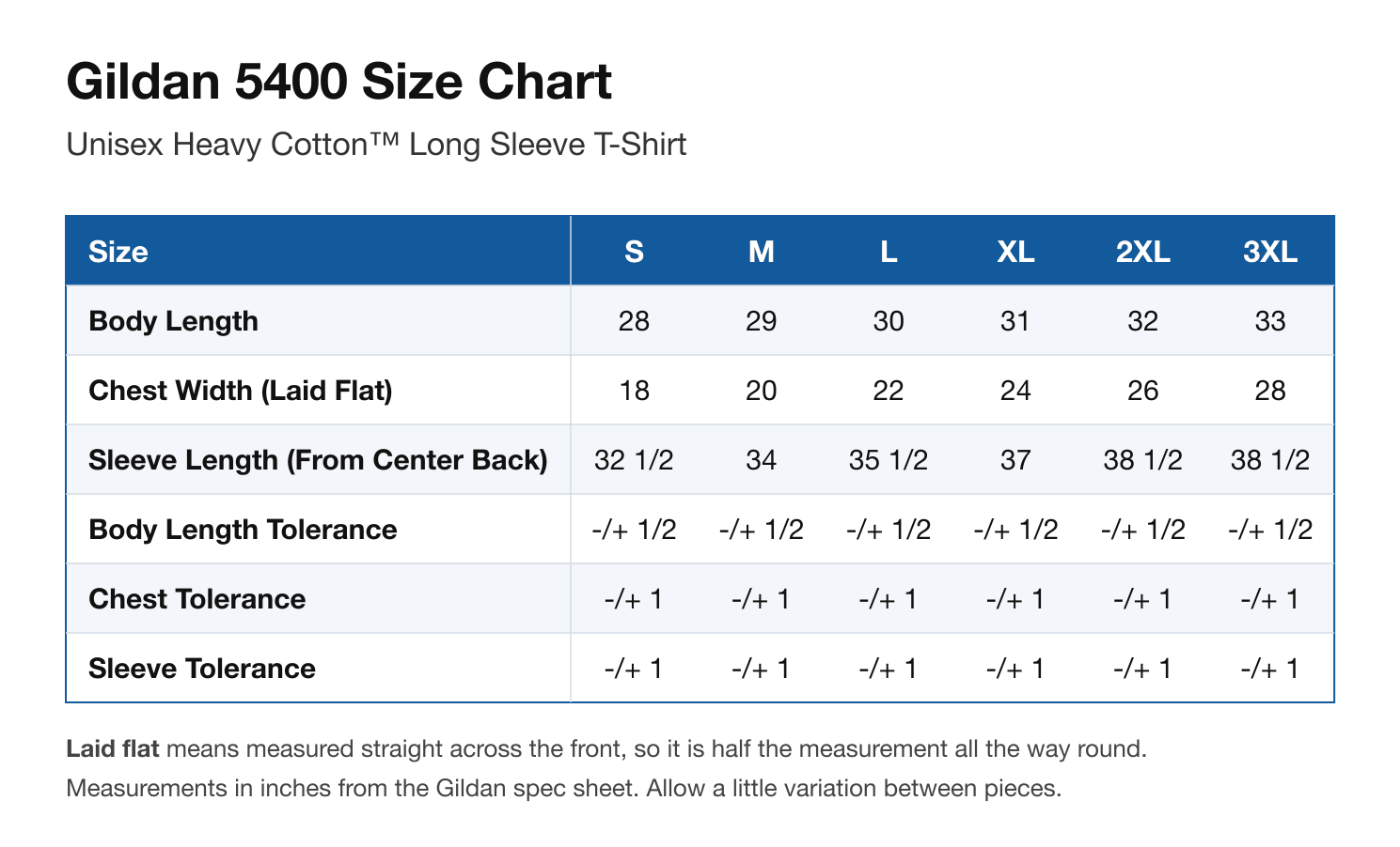 Size chart