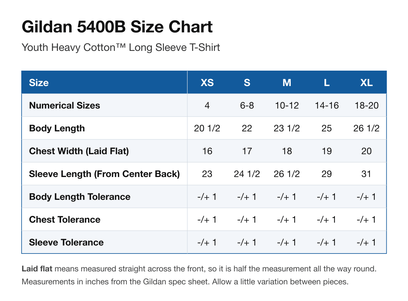 Size chart