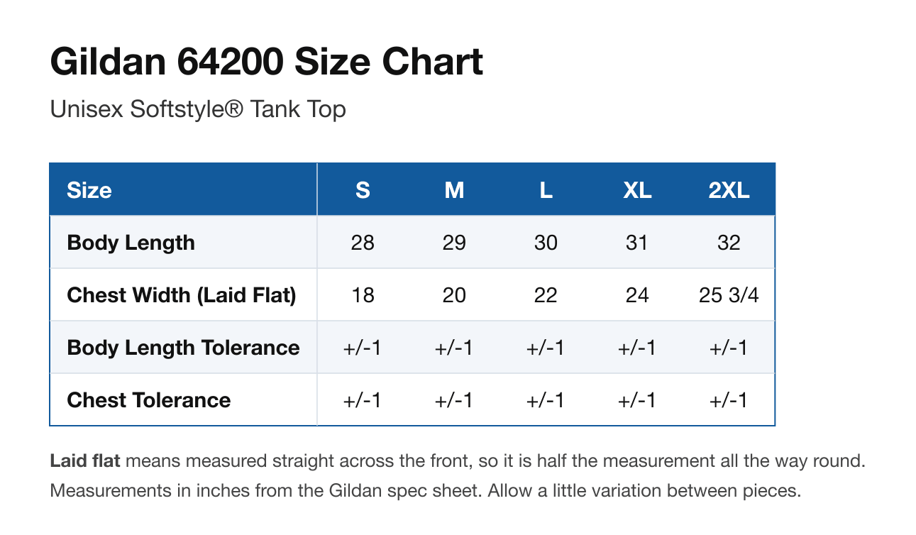 Size chart