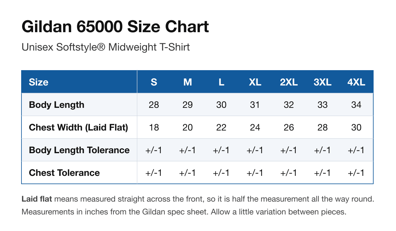 Size chart