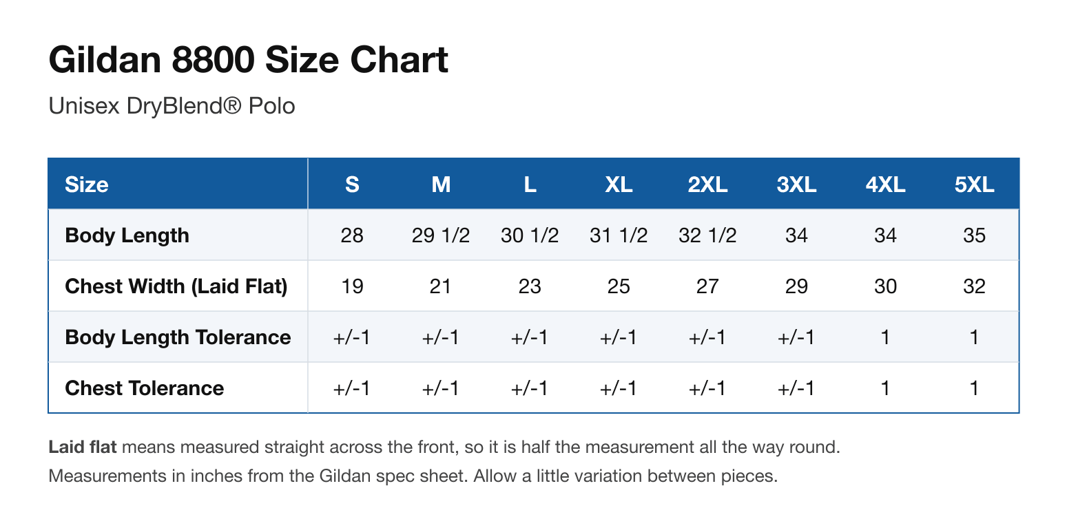 Size chart