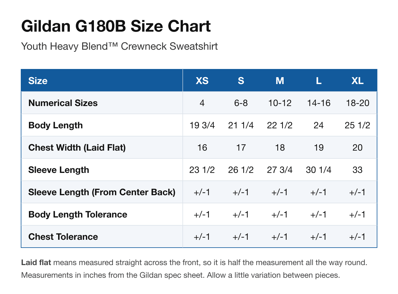 Size chart