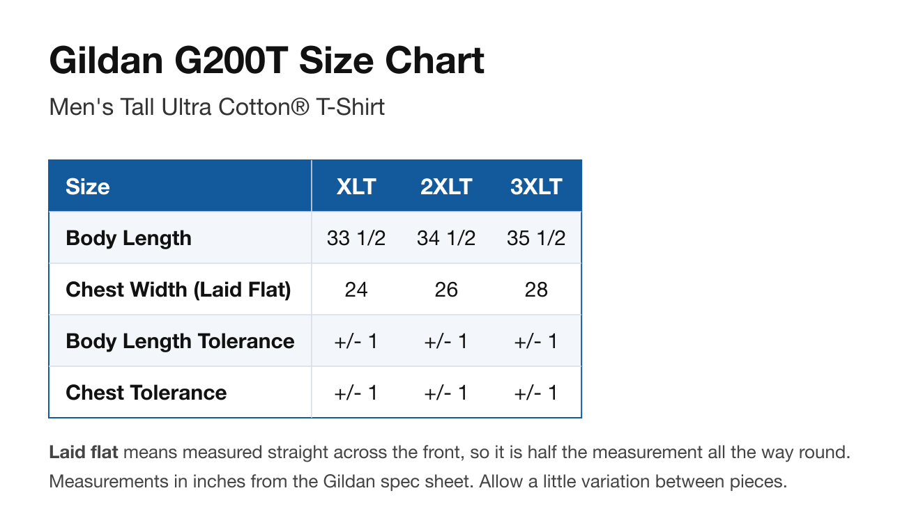 Size chart