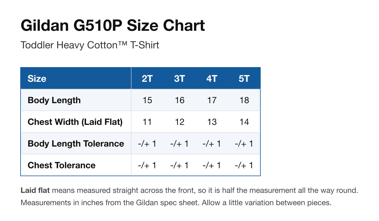 Size chart