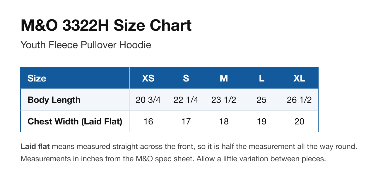 Size chart