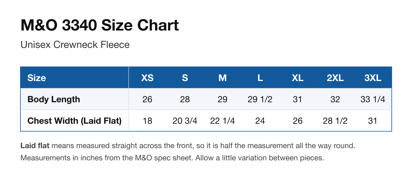Size chart
