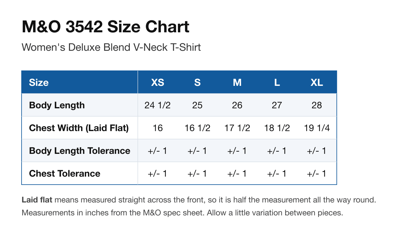 Size chart