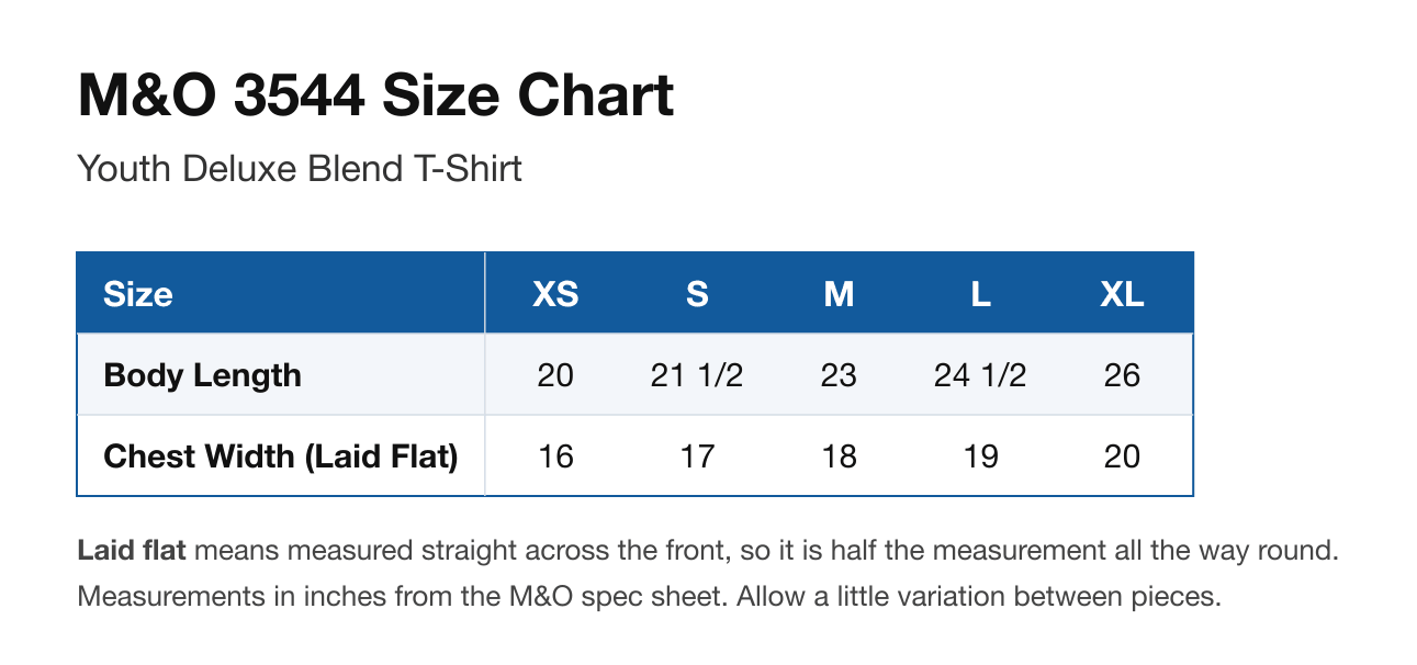 Size chart