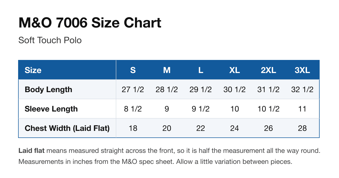 Size chart