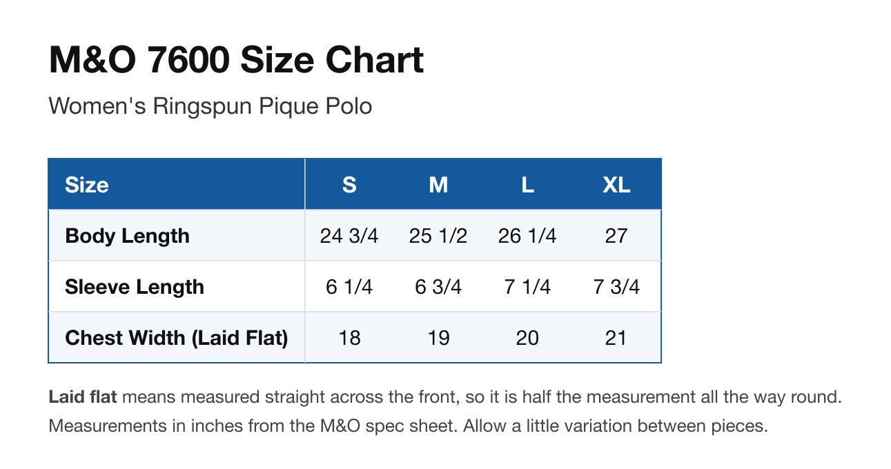 Size chart