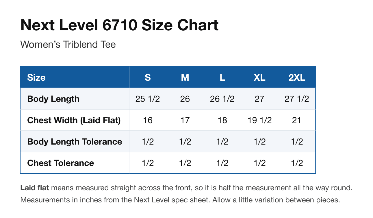 Size chart