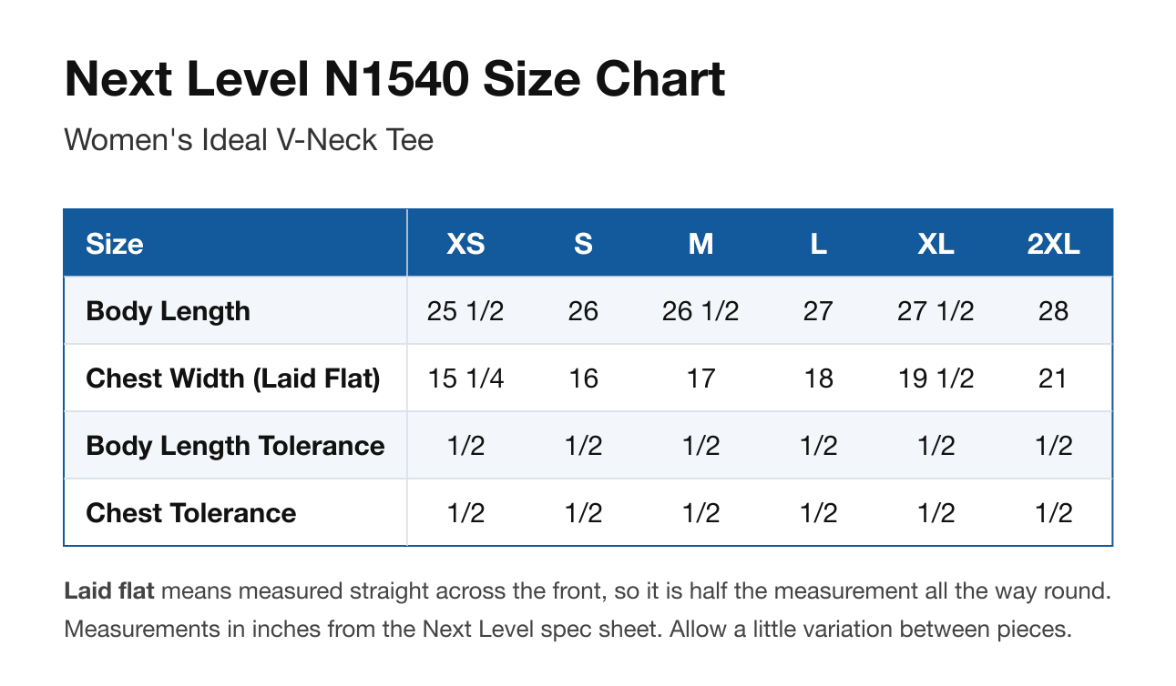 Size chart