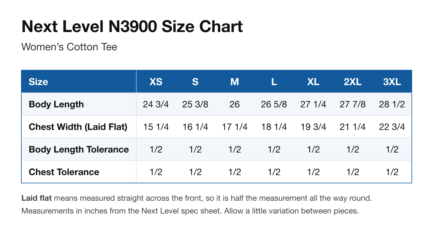 Size chart