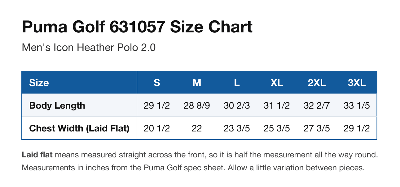 Size chart