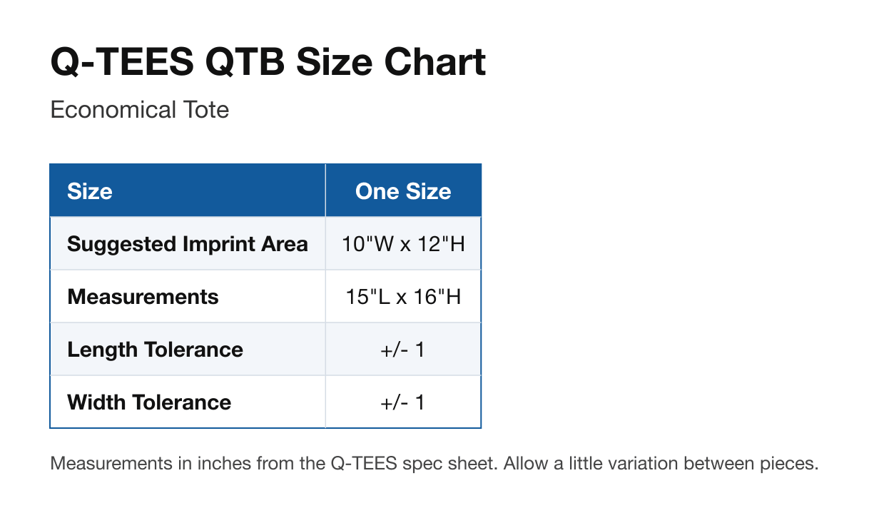 Size chart