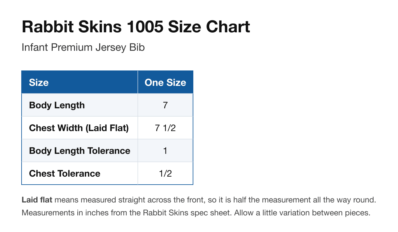 Size chart