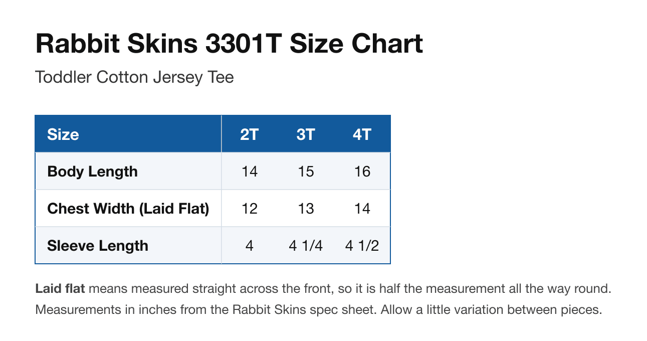 Size chart