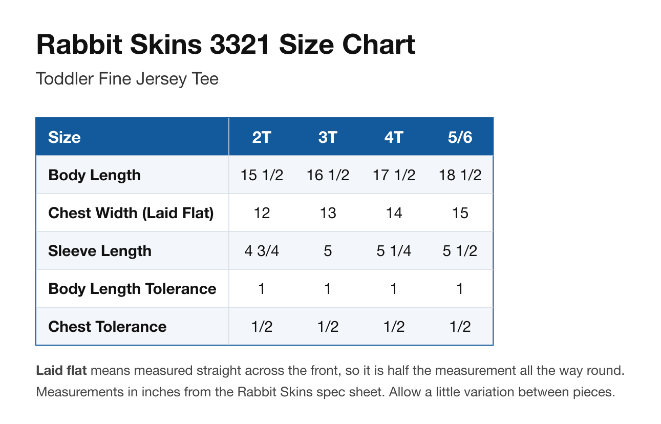 Size chart