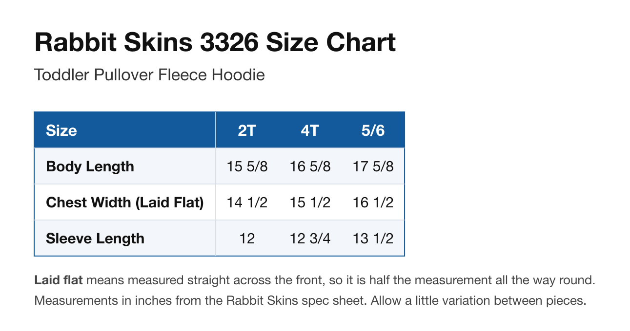 Size chart