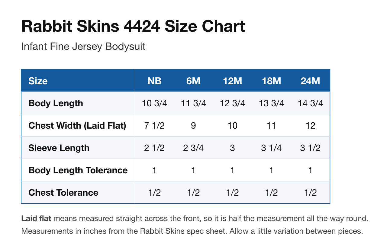 Size chart