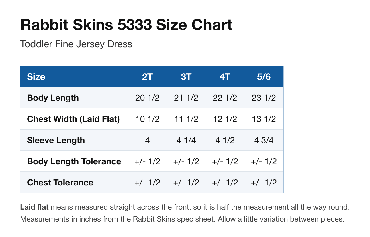 Size chart
