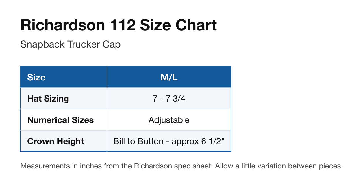 Size chart