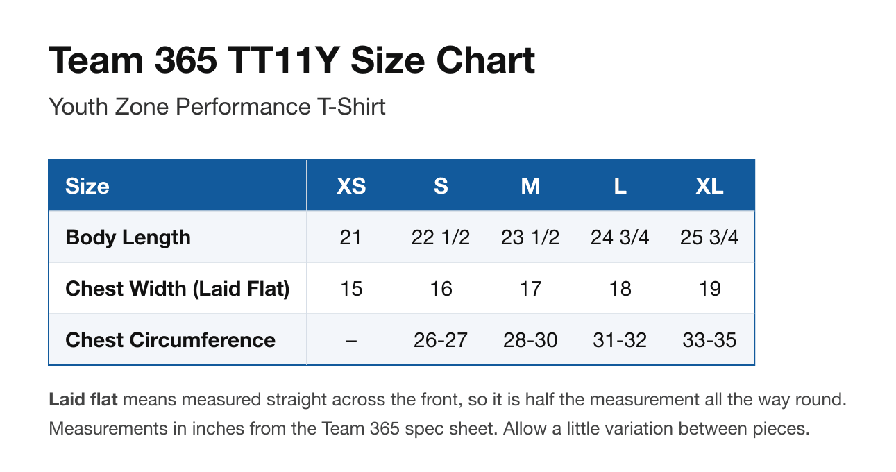 Size chart