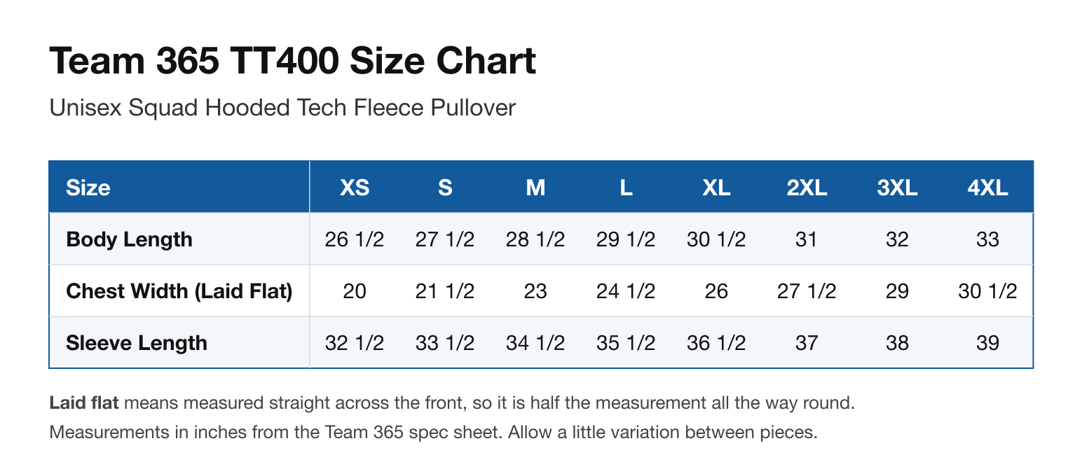 Size chart