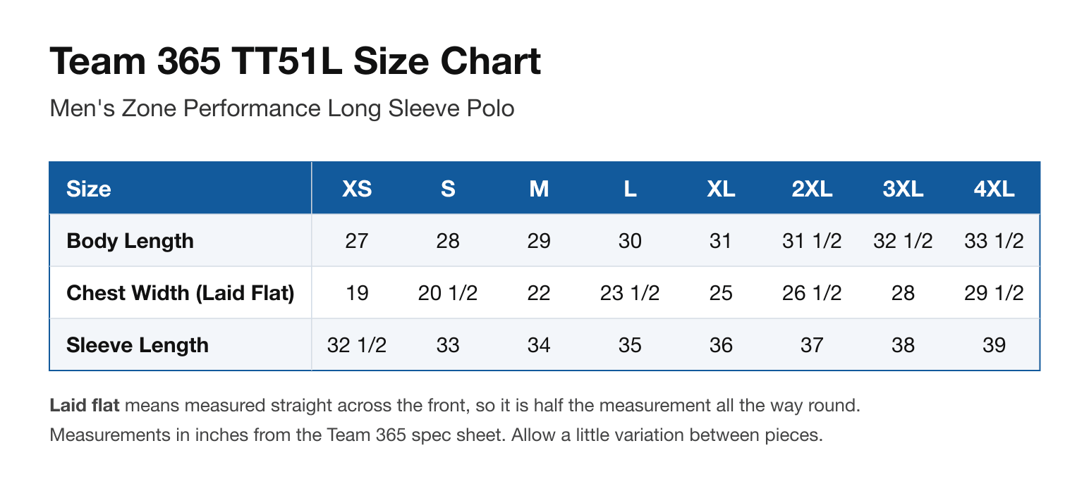Size chart