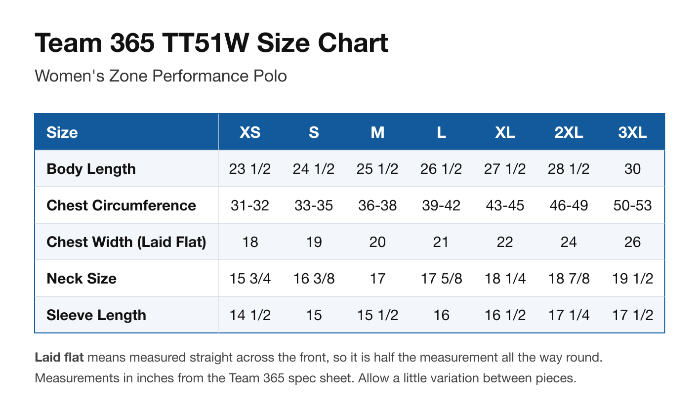 Size chart